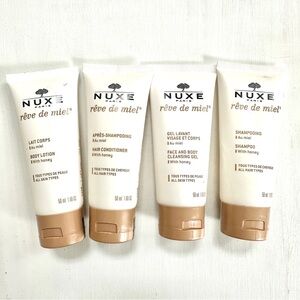 NUXE Rêve de Miel travel size toiletries (shampoo, conditioner, gel, lotion)